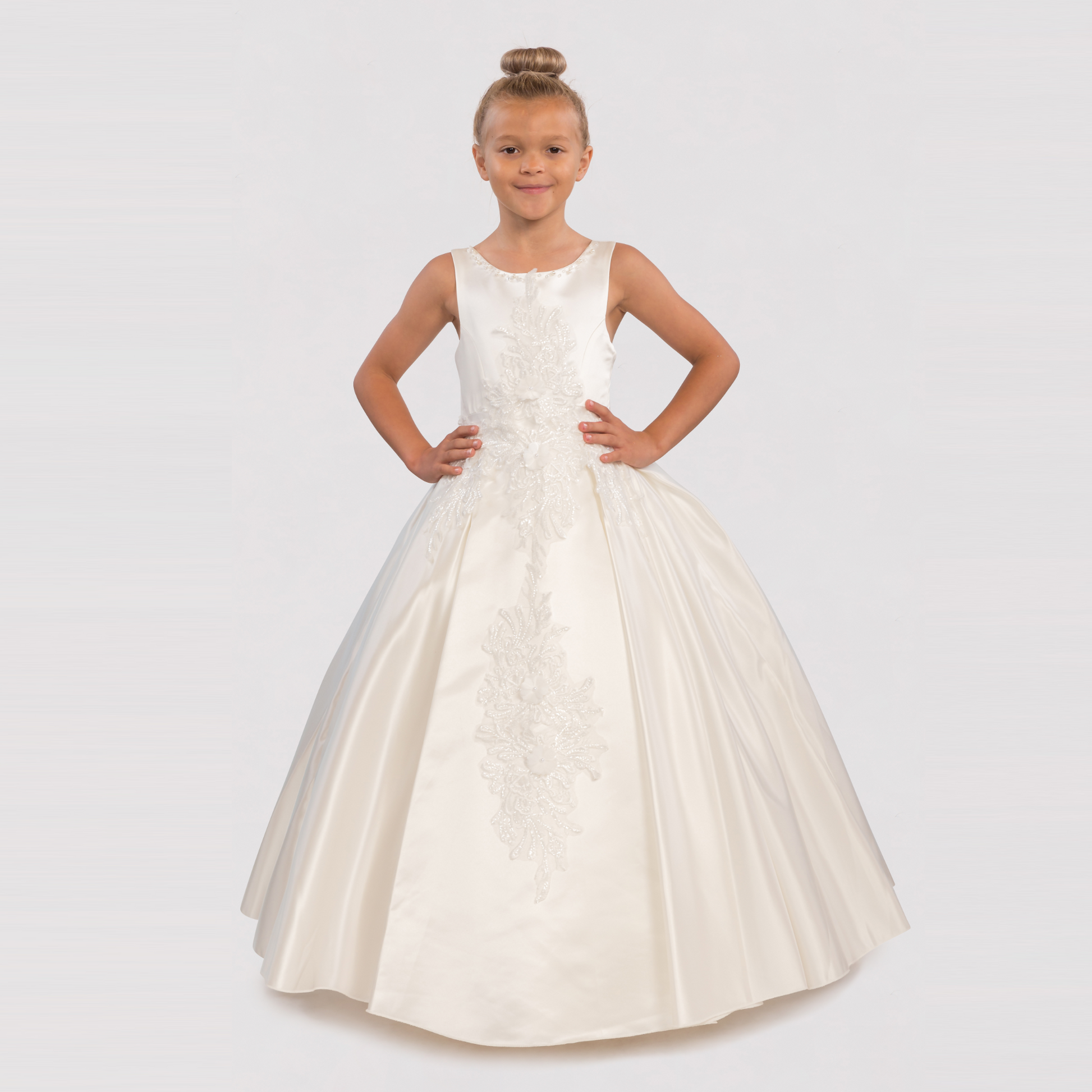 Satin Simone Girls Formal Dress-3