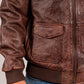 Whet Blu NYC Duke men's leather bomber jacket pocket view