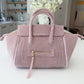 BEACH HAUS Cabana Tote Mini in dusty rose, compact woven tote bag with sturdy handles