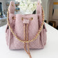 BEACH HAUS Bayshore Bucket Small bag in dusty rose pink with rounded bucket shape and shoulder strap