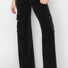 Risen Full Size High Rise Wide Leg Cargo Jeans - Black