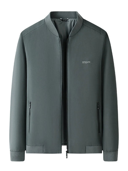 Men's Plus Size Zip-Up Bomber Jacket with Pockets - Farnelli