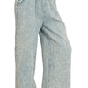 Zenana Washed Double Gauze Elastic Band Waist Pants - BLUE GREY
