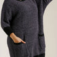 Umgee Full Size Ribbed Hem Round Neck 3/4 Sleeve Sweater Dress with Pockets Plus Size - Farnelli