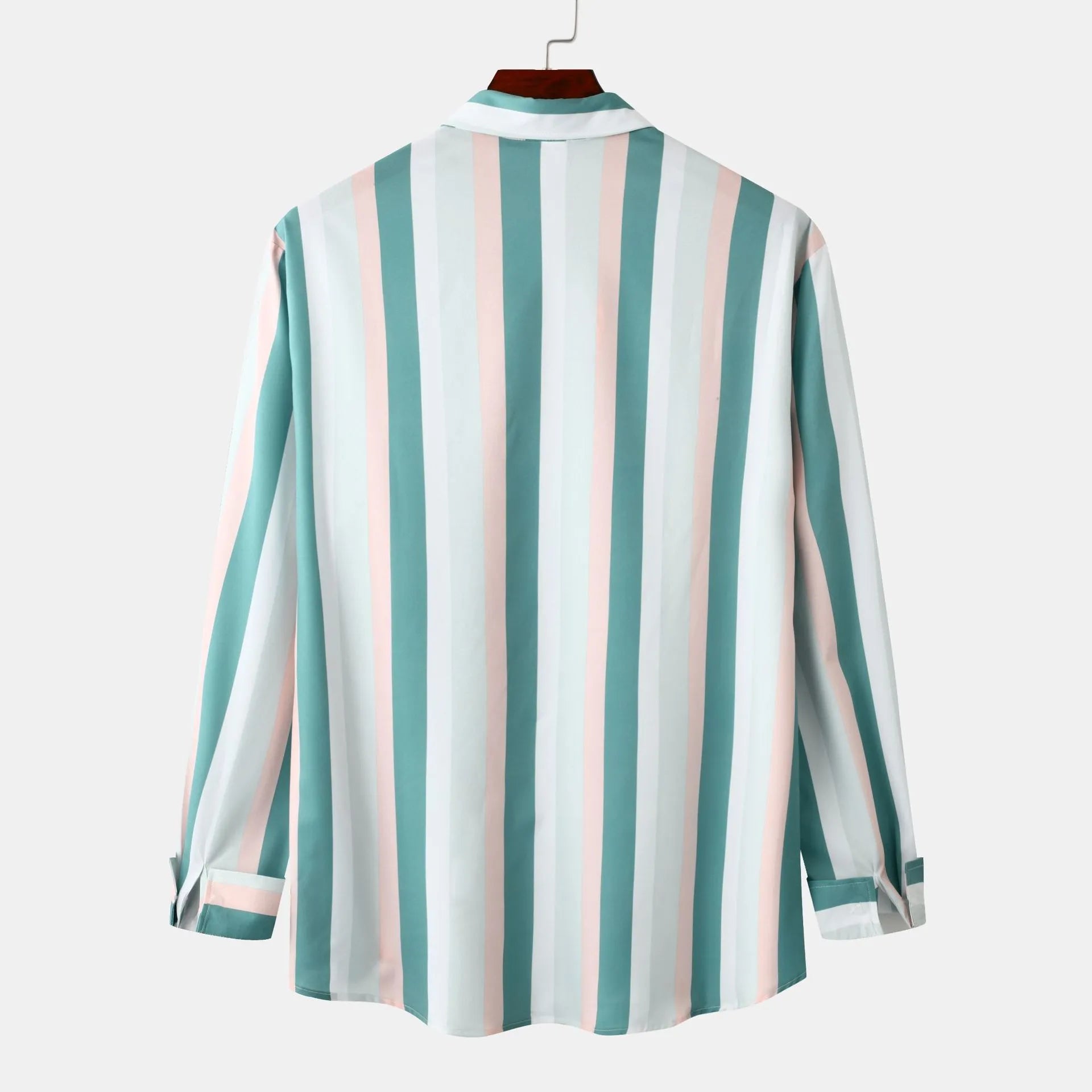 Men's Striped Button-Down Long Sleeve Shirt - Farnelli