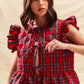 SO ME Christmas Holiday Plaid Ruffled Quilt Vest Top - Farnelli