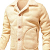 Men's Plus Size Shearling Lined Button Up Jacket - Beige