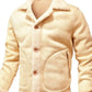 Men's Plus Size Shearling Lined Button Up Jacket - Farnelli