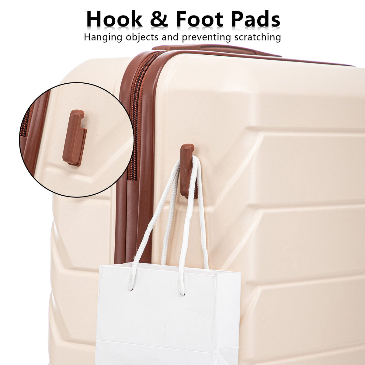 HouseOfZazla 3-piece spinner wheel luggage set with combination locks in assorted sizes