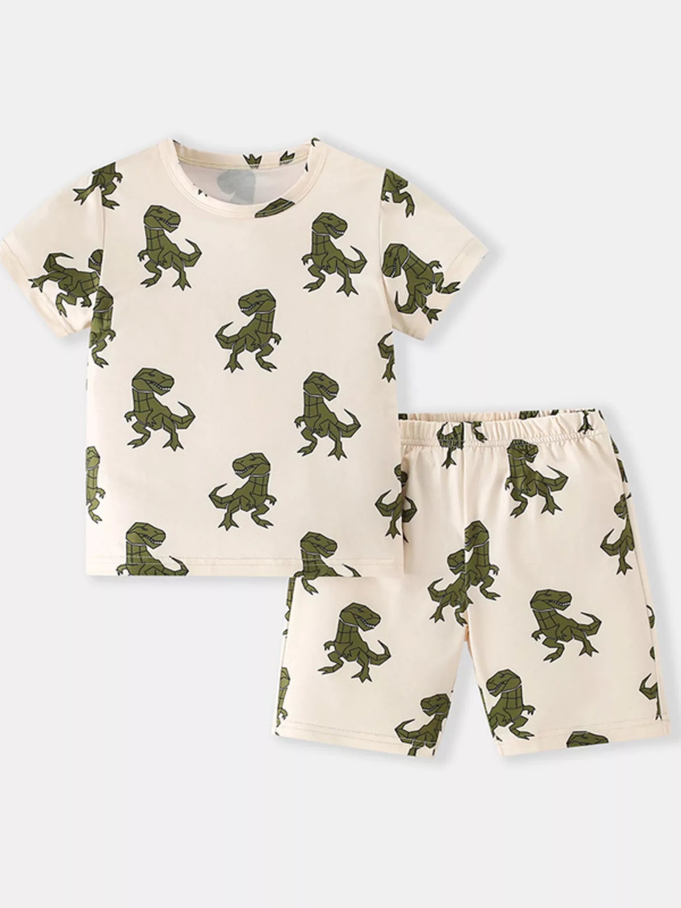 Children's Dinosaur Print Short Sleeve Tee and Shorts Set - Farnelli