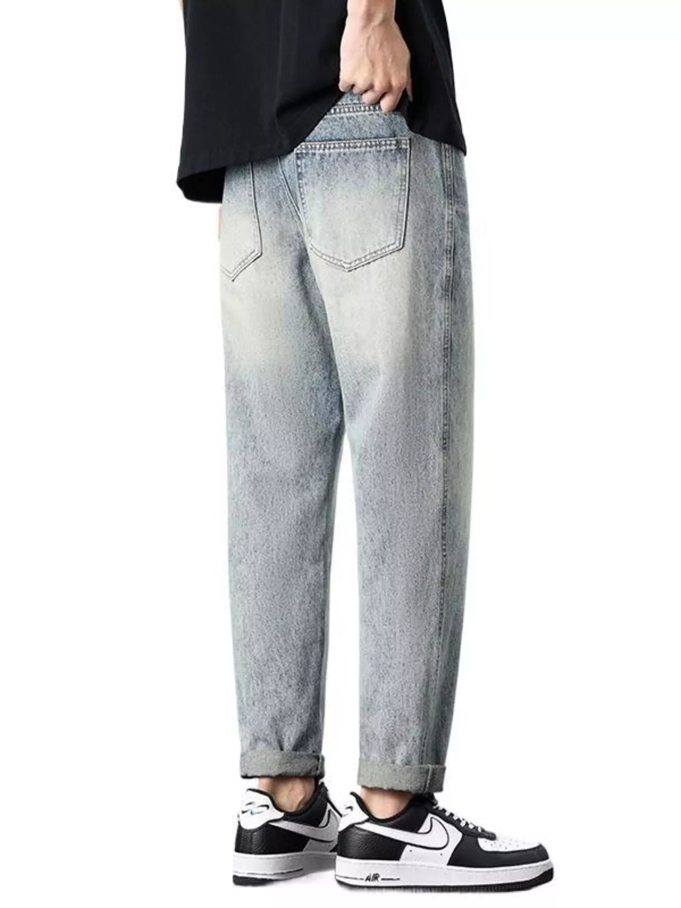 Men's Vintage Distressed Straight Leg Jeans - Farnelli