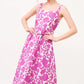 And The Why Square Neck Belted Floral Printed Midi Dress - Farnelli