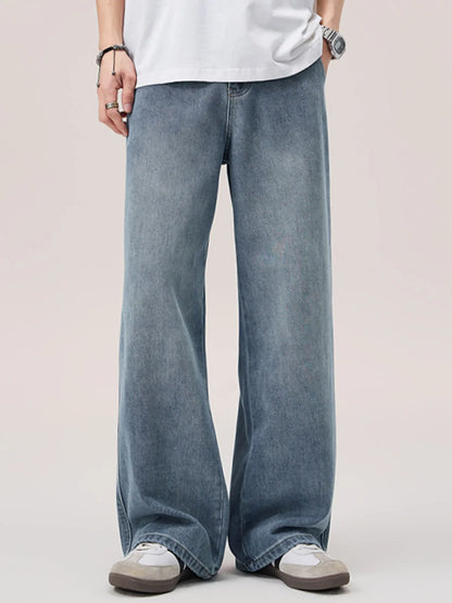 Men's Wide Leg Wash Jeans - Farnelli