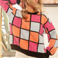 BiBi Multi Color Checker Pattern Sweater - Farnelli