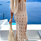Openwork Slit Scoop Neck Sleeveless Cover Up - Farnelli
