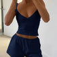 V-Neck Cami and Shorts Set - Farnelli