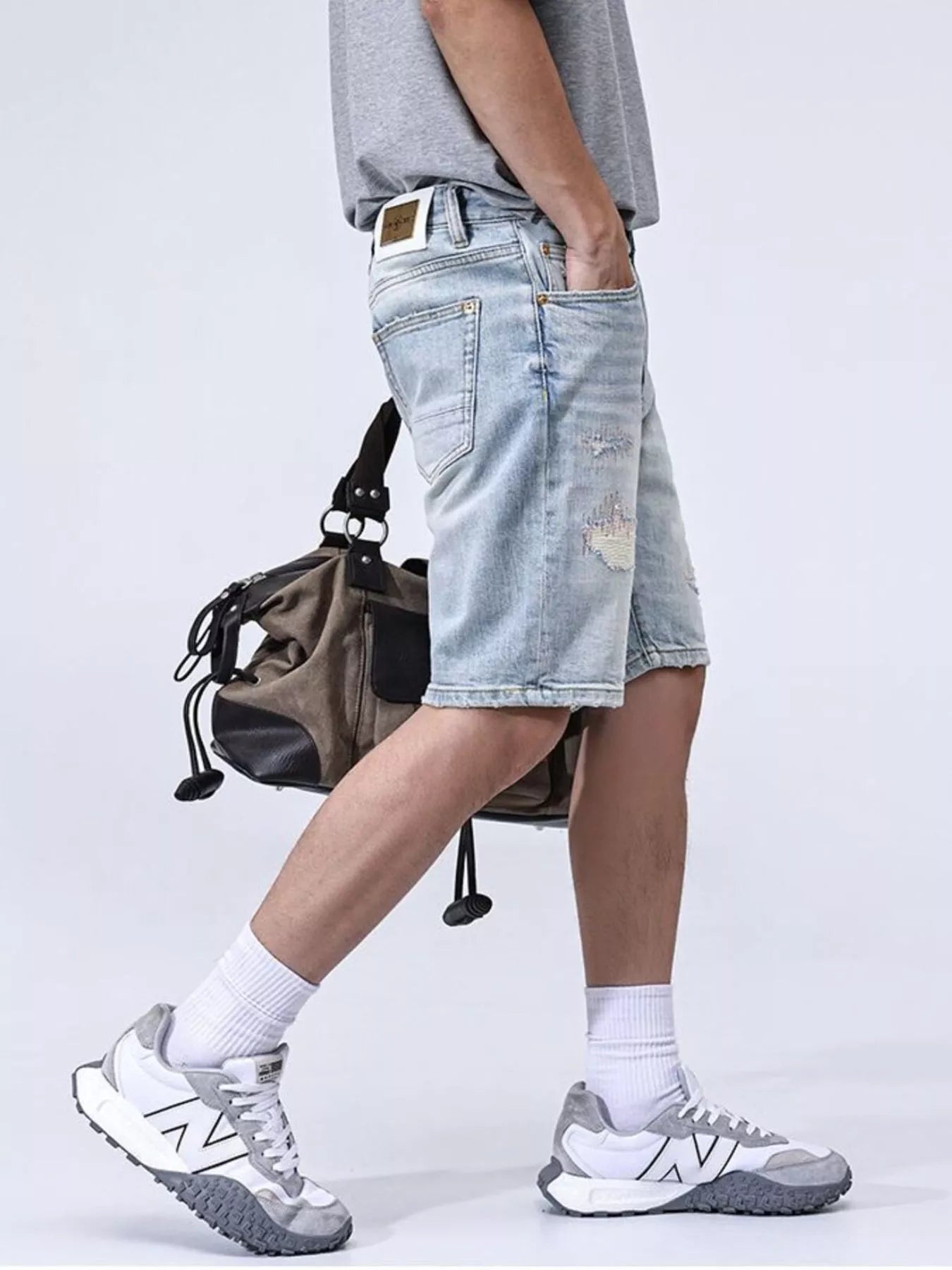 Men's Distressed Denim Shorts - Farnelli