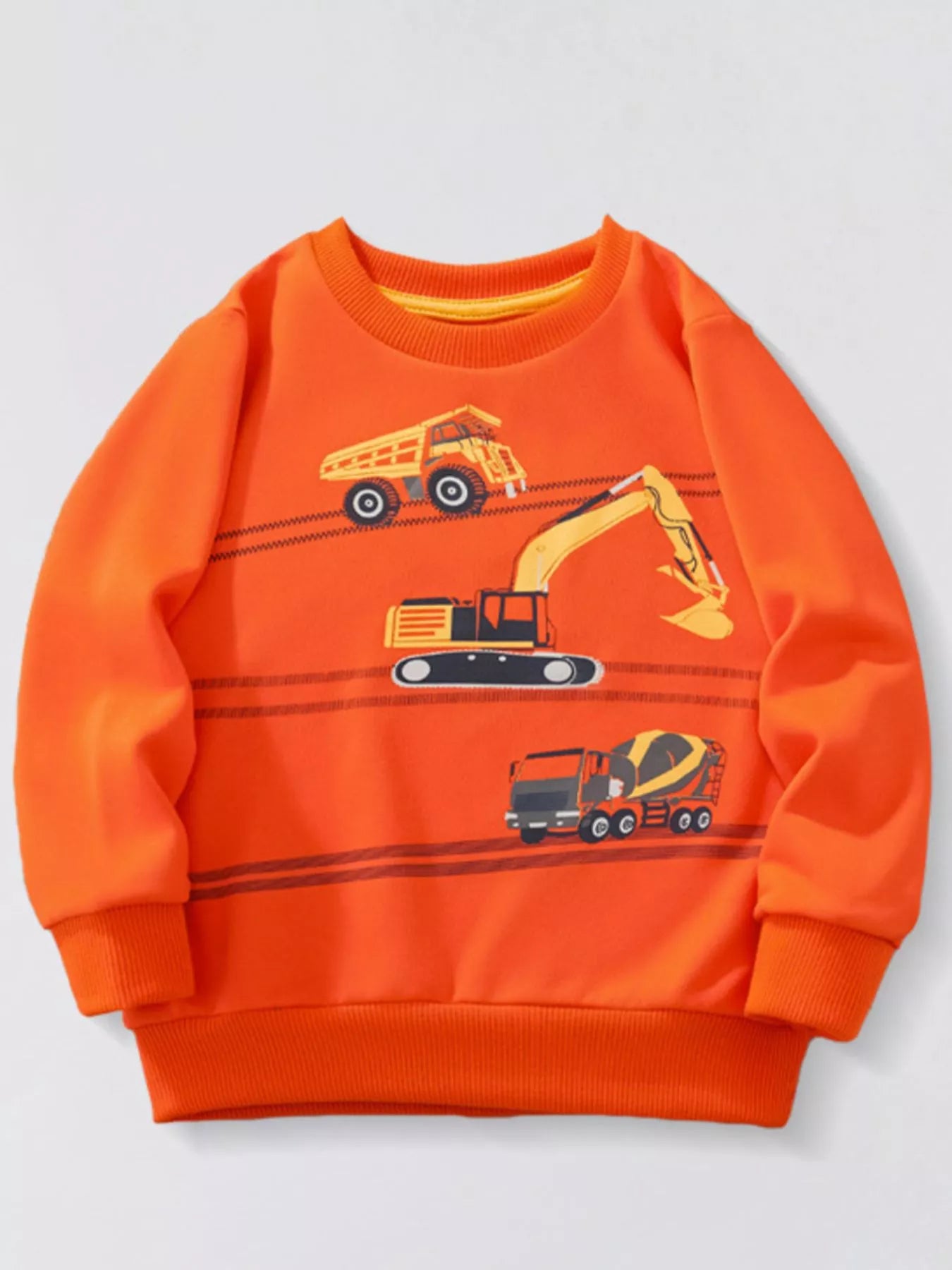 Children's Construction Vehicle Crew Neck Sweatshirt - Farnelli
