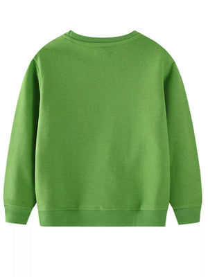 Children's Dinosaur Embroidered Crew Neck Sweatshirt - Farnelli