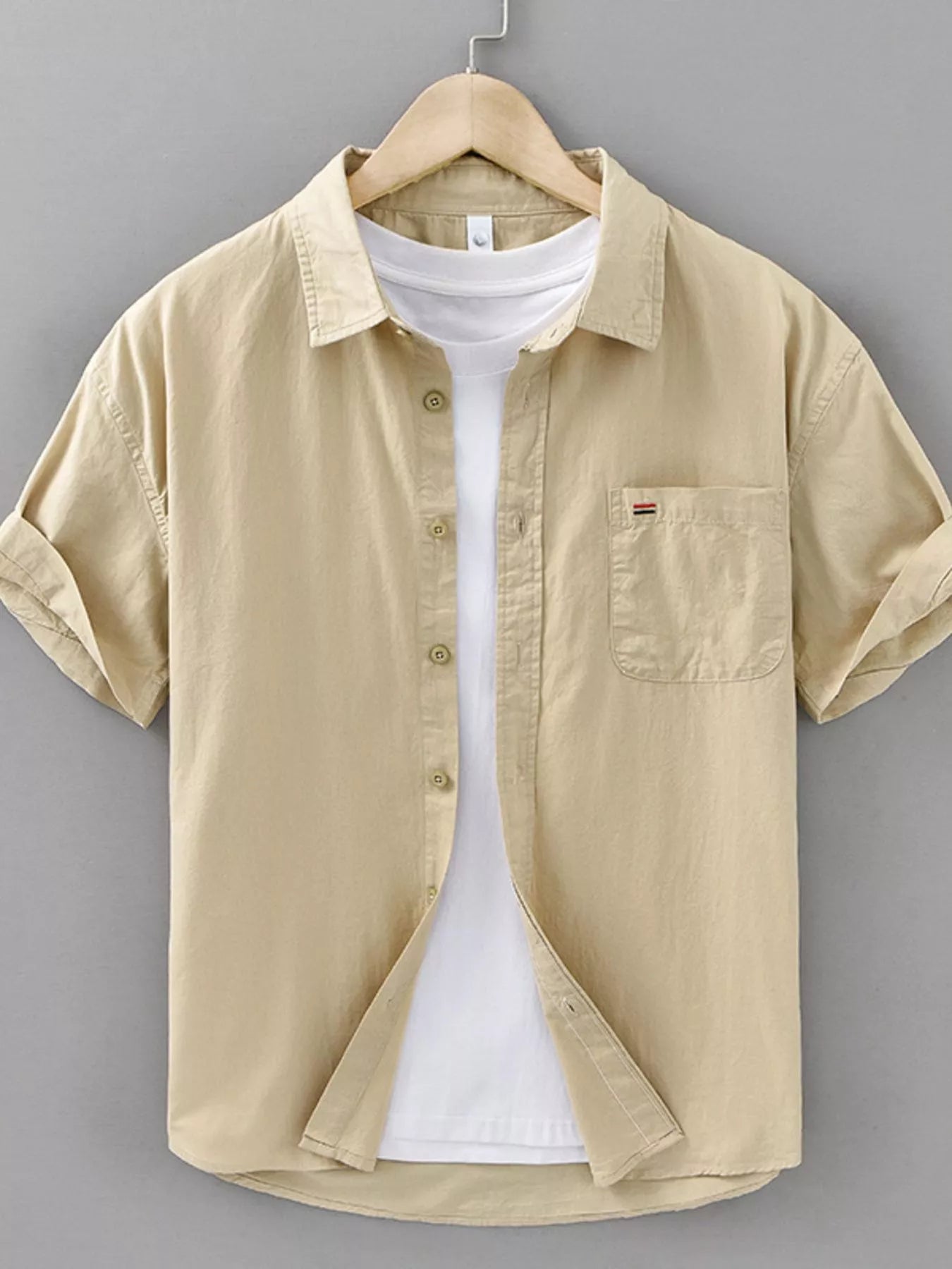 Men's Plus Size Plaid Button Up Short Sleeve Shirt - Farnelli