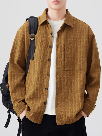 Men's Plus Size Button Up Long Sleeve Shirt - Farnelli
