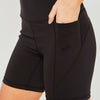 Love Tree High Waist Seam Detail Active Shorts - Black