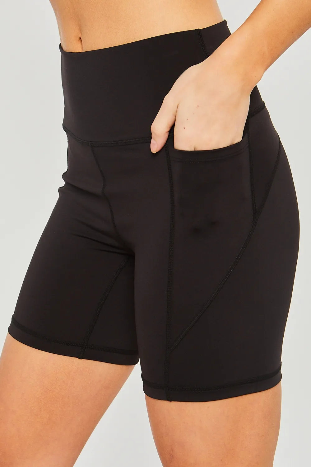 Love Tree High Waist Seam Detail Active Shorts - Farnelli