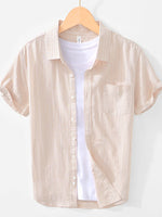 Men's Plus Size Button Up Short Sleeve Shirt - Farnelli