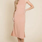 BOMBOM Ribbed Knit Sleeveless Midi Dress - Farnelli