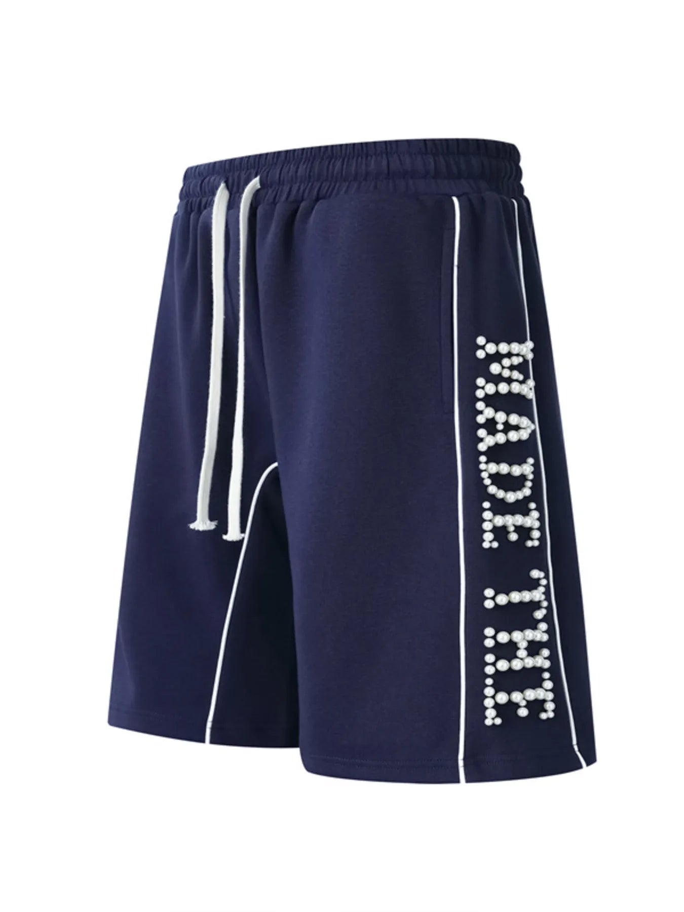 Men's Drawstring Pearl Detail Shorts - Farnelli