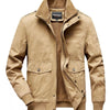 Men's Plus Size Warm Fleece Lined Zip Up Jacket - Khaki