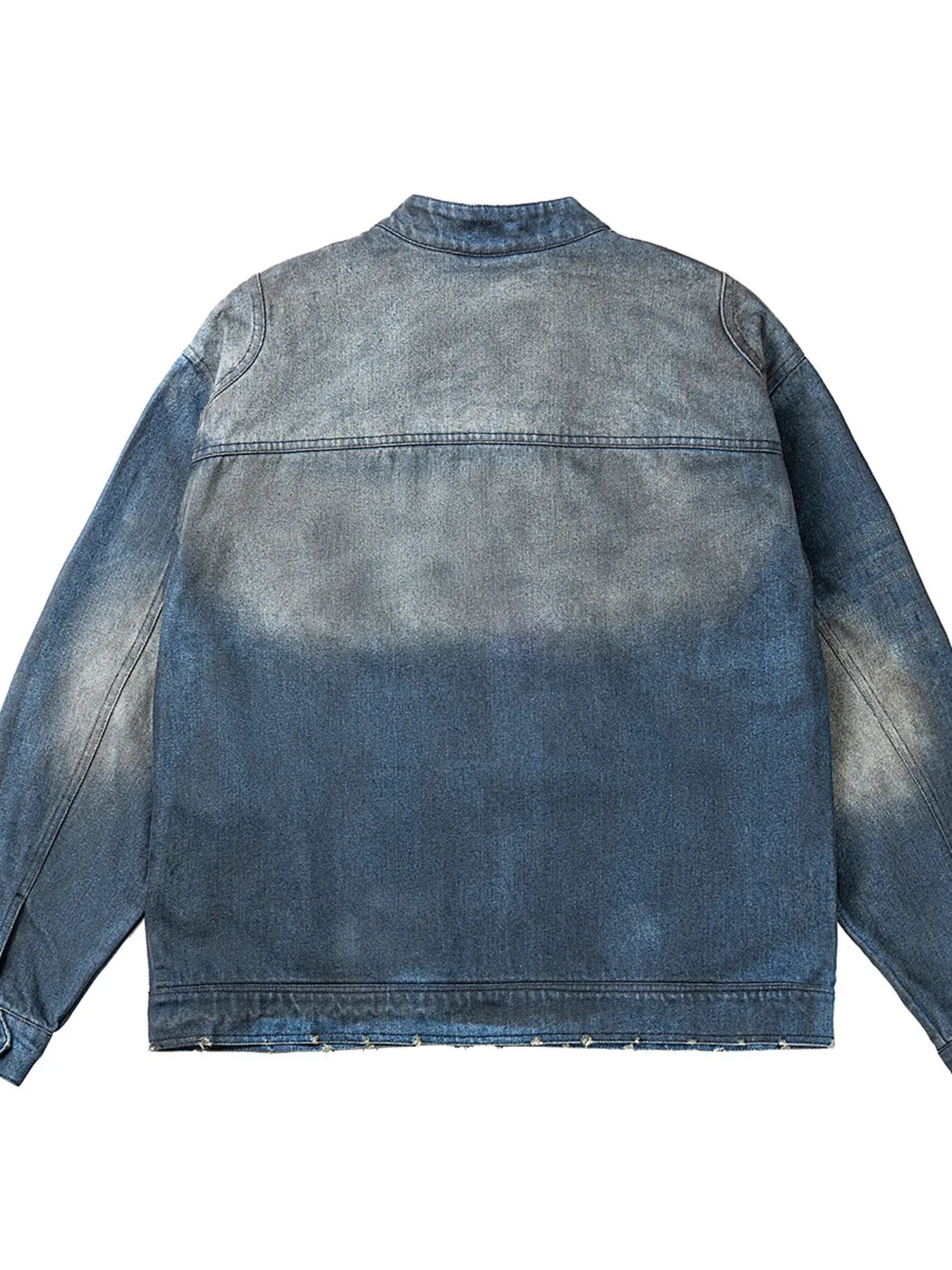 Men's Washed Denim Bomber Jacket - Farnelli
