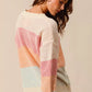 SO ME Multi Color Block Long Sleeve Sweater - Farnelli