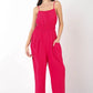 VERY J Pintuck Detail Woven Sleeveless Jumpsuit - Farnelli