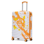 HouseOfZazla 28-inch orange hard case spinner luggage with combination lock