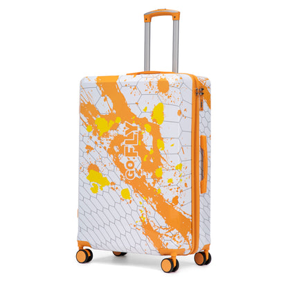 HouseOfZazla 28-inch orange hard case spinner luggage with combination lock