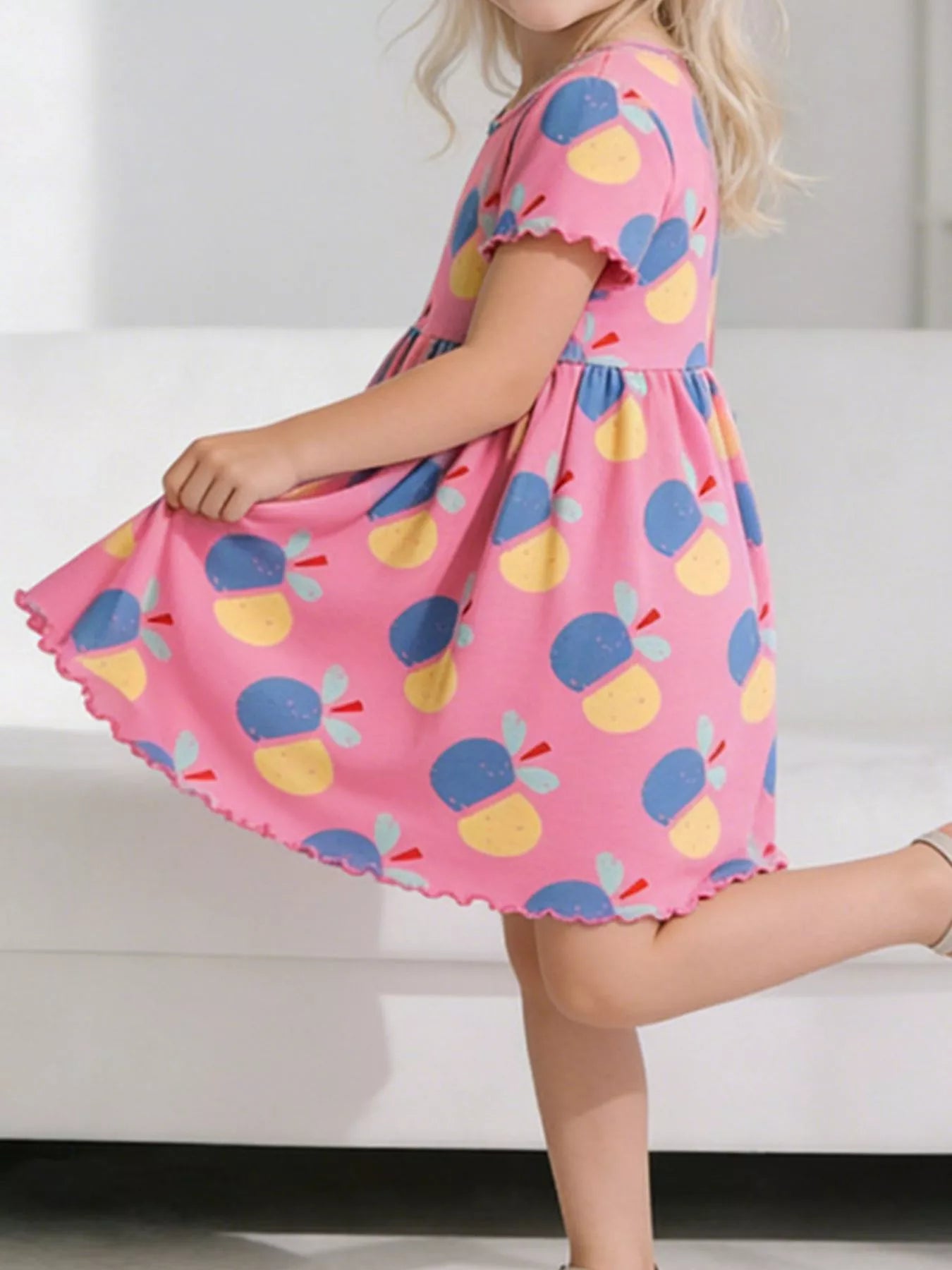 Children's Printed Short Sleeve Dress - Farnelli