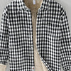 Men's Plus Size Plaid Button-Down Shirt with Contrast Inner Lining - Black