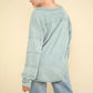 VERY J Washed V-Neck Exposed Seam Knit Top - Farnelli