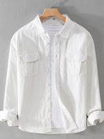 Men's Plus Size Button Down Shirt with Dual Chest Pockets - Farnelli