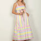 VERY J Striped Woven Smocked Midi Cami Dress - Farnelli