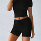 Round Neck Short Sleeve Top and Shorts Set - Farnelli
