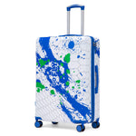 Blue HouseOfZazla 28-inch hard case luggage with combination lock
