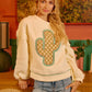 BiBi Cactus Embroidered Fleece Sweatshirt - Farnelli