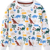 Children's Dinosaur Print Crew Neck Sweatshirt - White