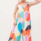 And The Why Tied Shoulder Straps Wide-Leg Geo Print Jumpsuit - Farnelli