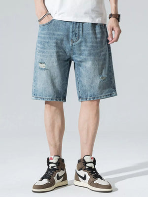 Men's Distressed Denim Shorts - Farnelli