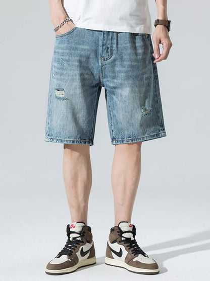 Men's Distressed Denim Shorts - Farnelli