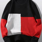 Men's Plus Size Color Block Round Neck Sweater - Farnelli