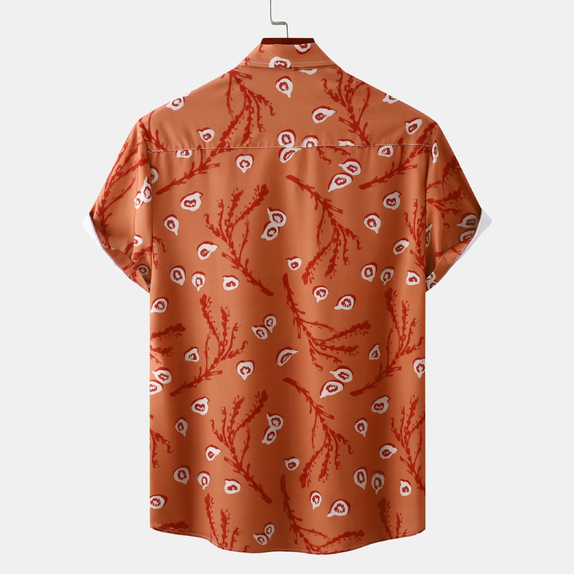 Men's Plus Size Printed Short Sleeve Button-Up Shirt - Farnelli